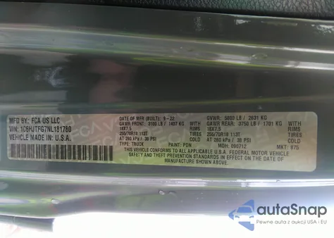 2022 Jeep Gladiator Overland 4X4 из США, поврежденный, VIN 1C6HJTFG7NL181780